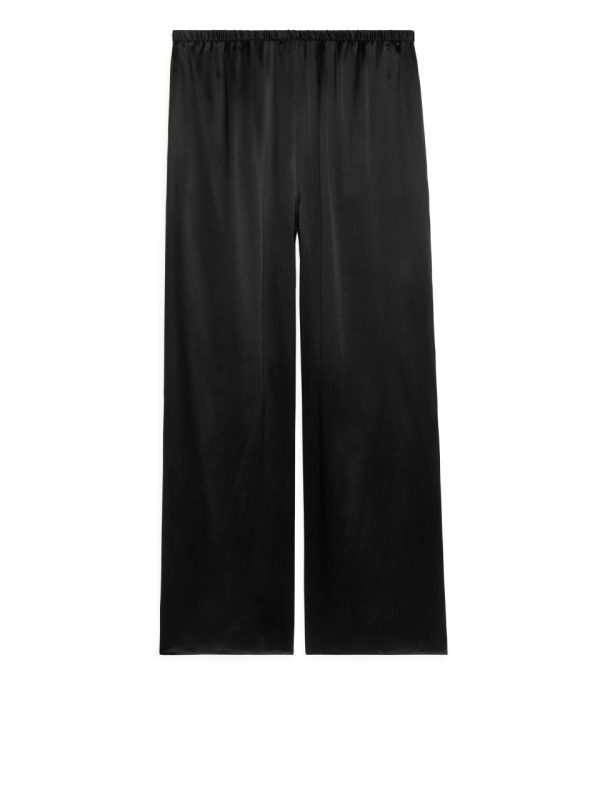Silk Pyjama Trousers - Black