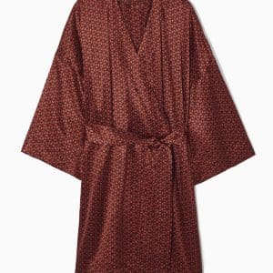 PRINTED PURE SILK DRESSING GOWN