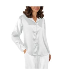 Lady Avenue Satin Pyjama With Short Sleeves Benhvid silke Medium Dame